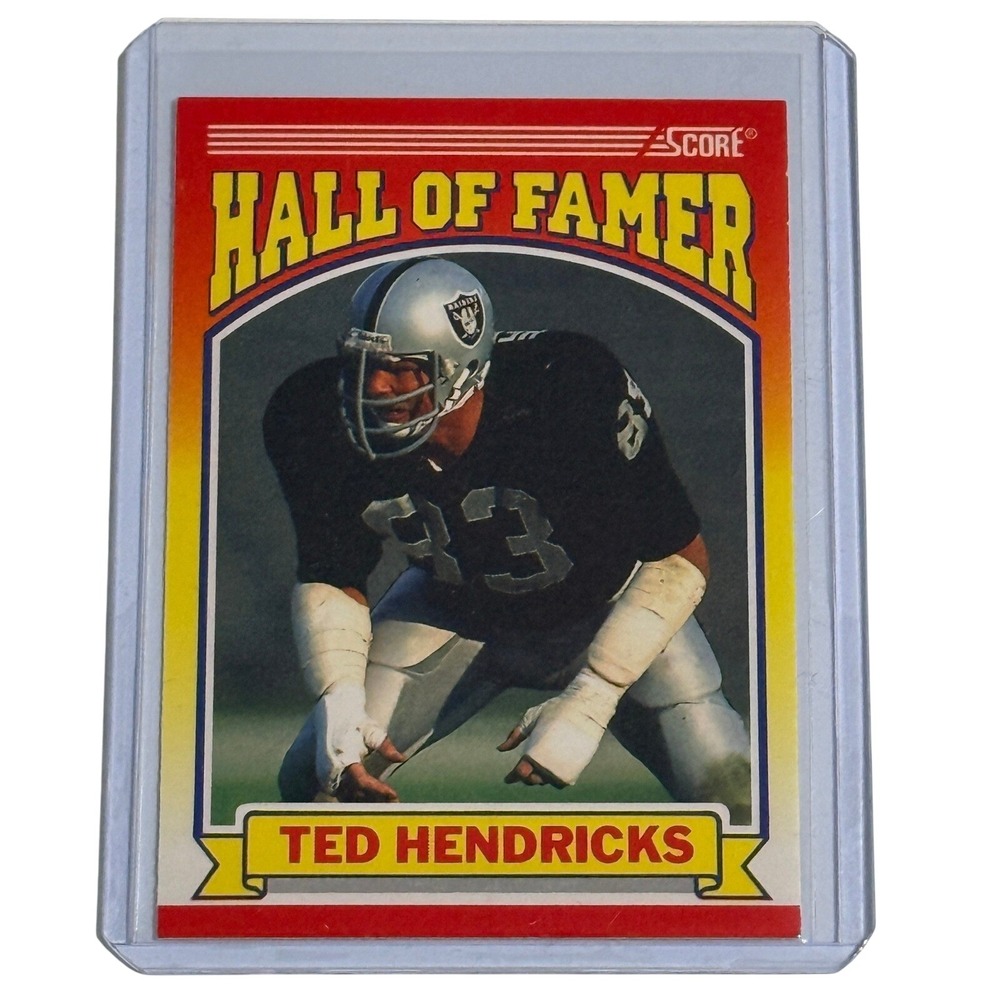 Score 1990 Hall of Famers Ted Hendricks Football Card 599 Raiders Vintage